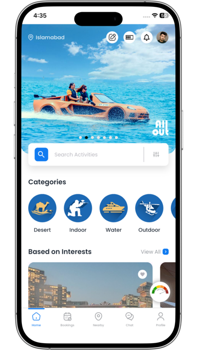 All Out: Trips & Adventures UAE app screenshot
