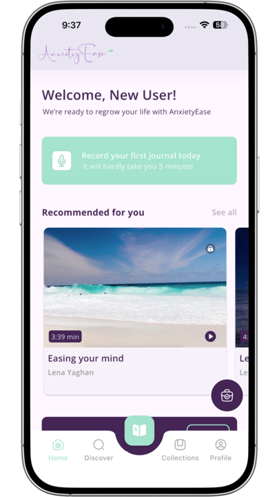 AnxietyEase app screenshot